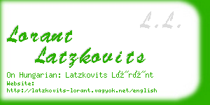 lorant latzkovits business card